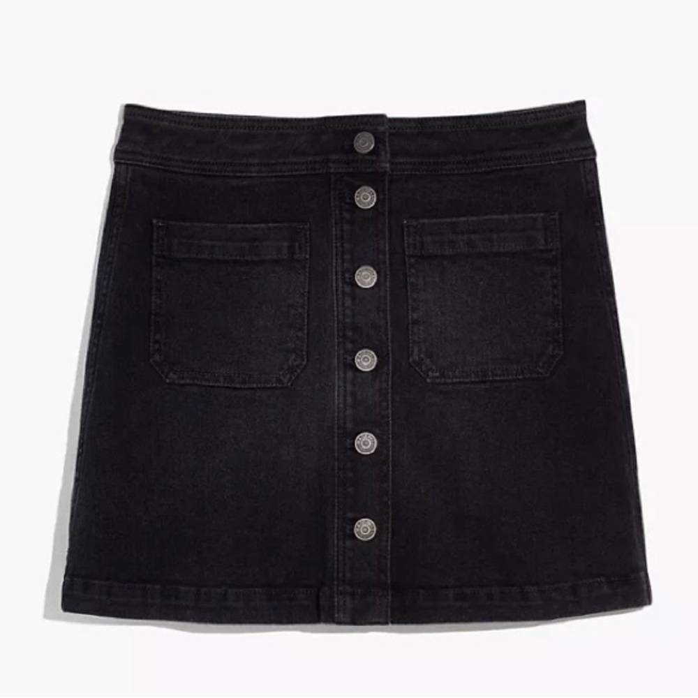Madewell stretch denim A-line mini skirt in Black Forest size 00